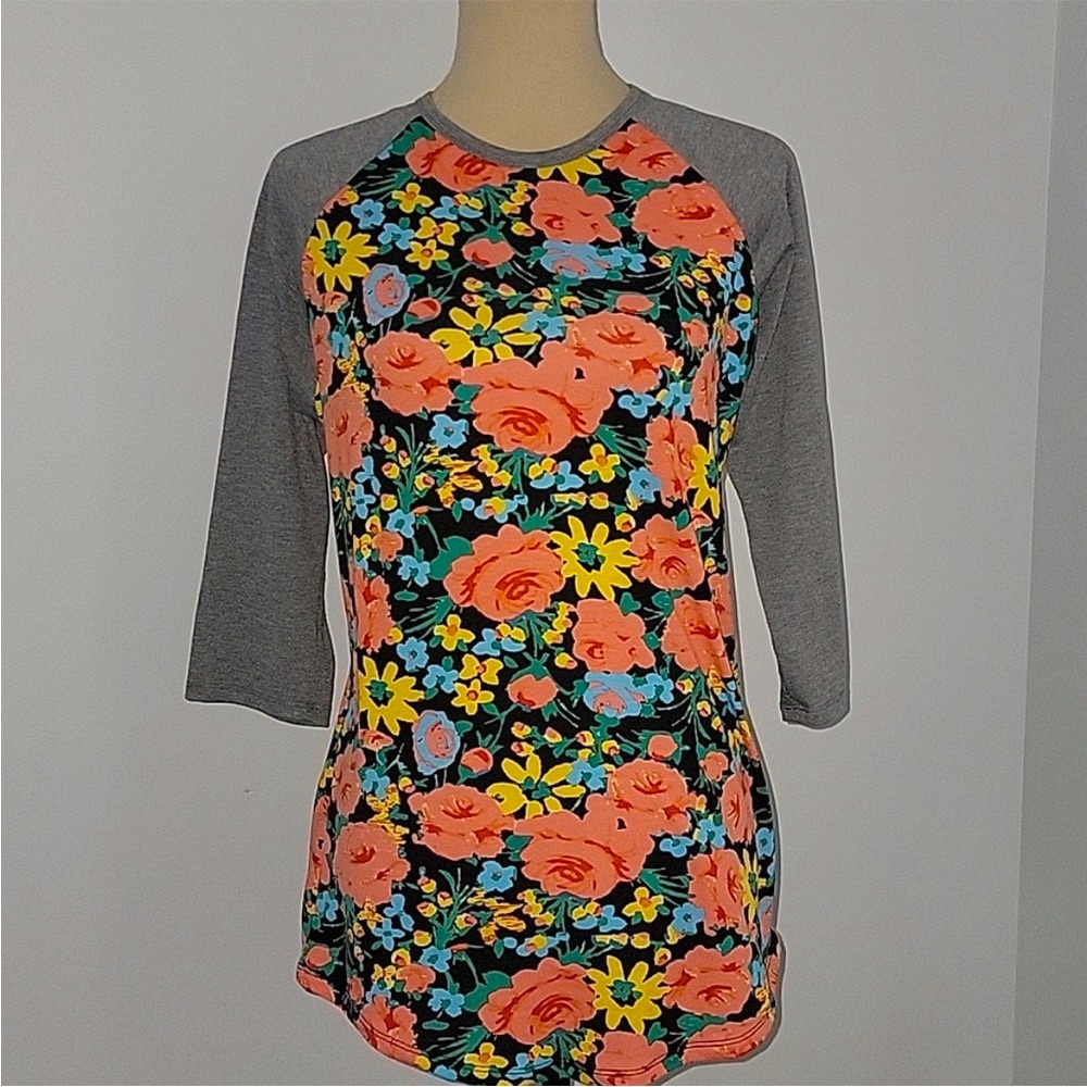 Spring flowers LulaRoe Regan sleeves Top, M